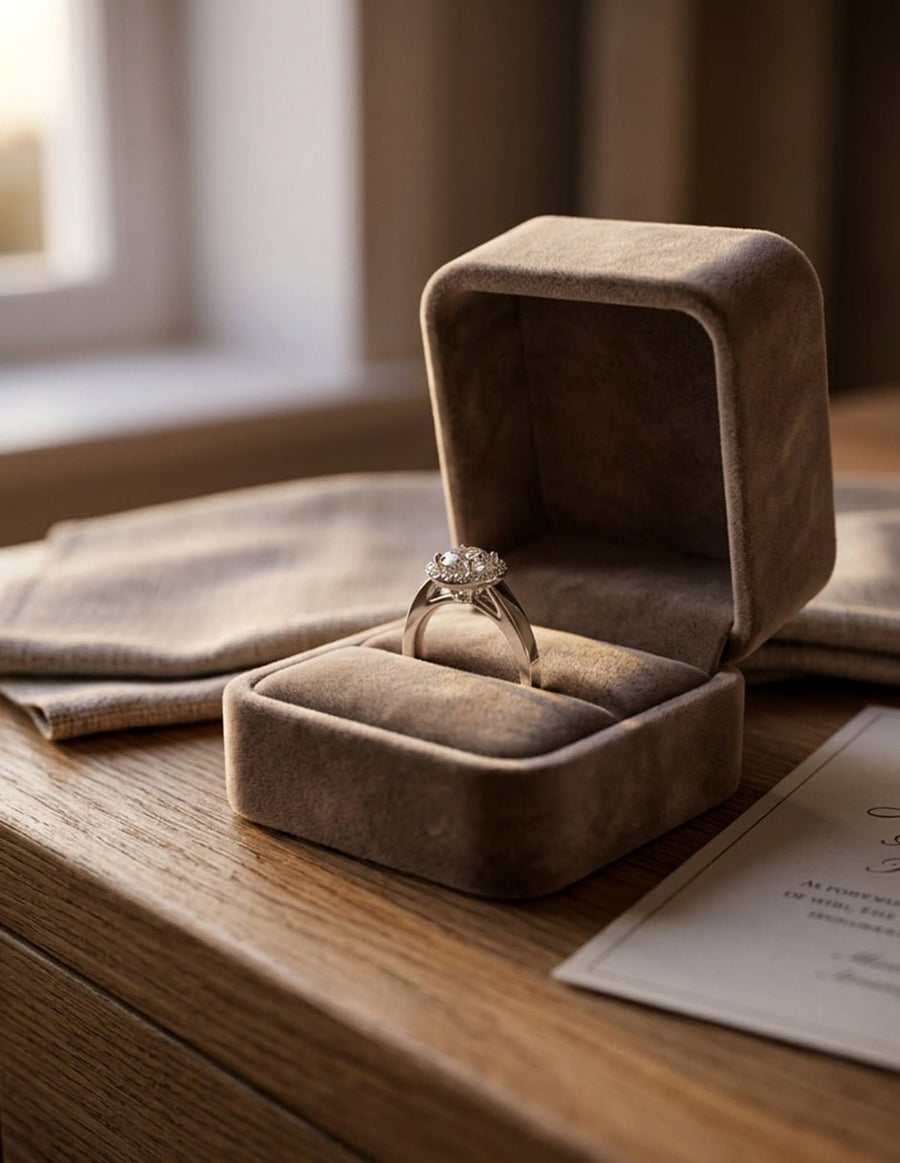 Anillo de compromiso - halo - AMORE490-RD-LG