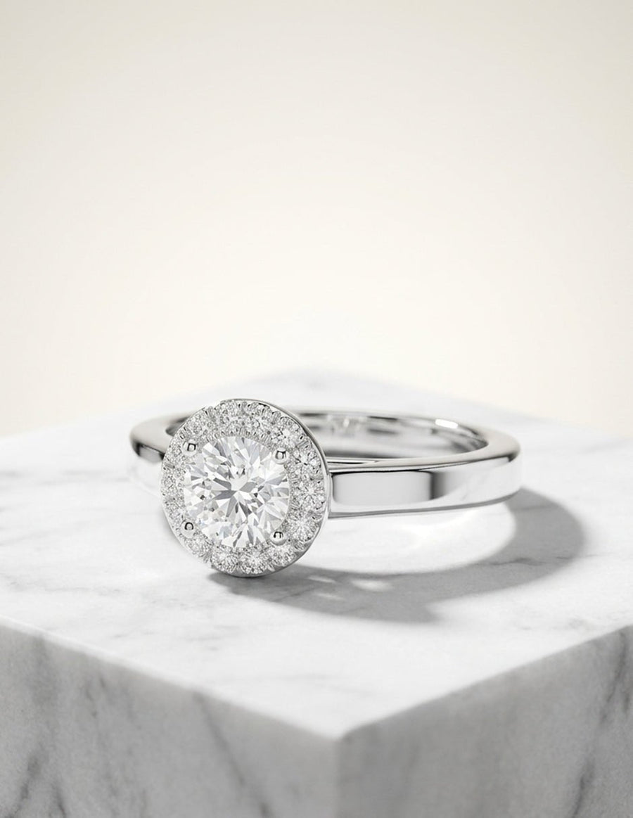 Anillo de compromiso - halo - AMORE490-RD-LG