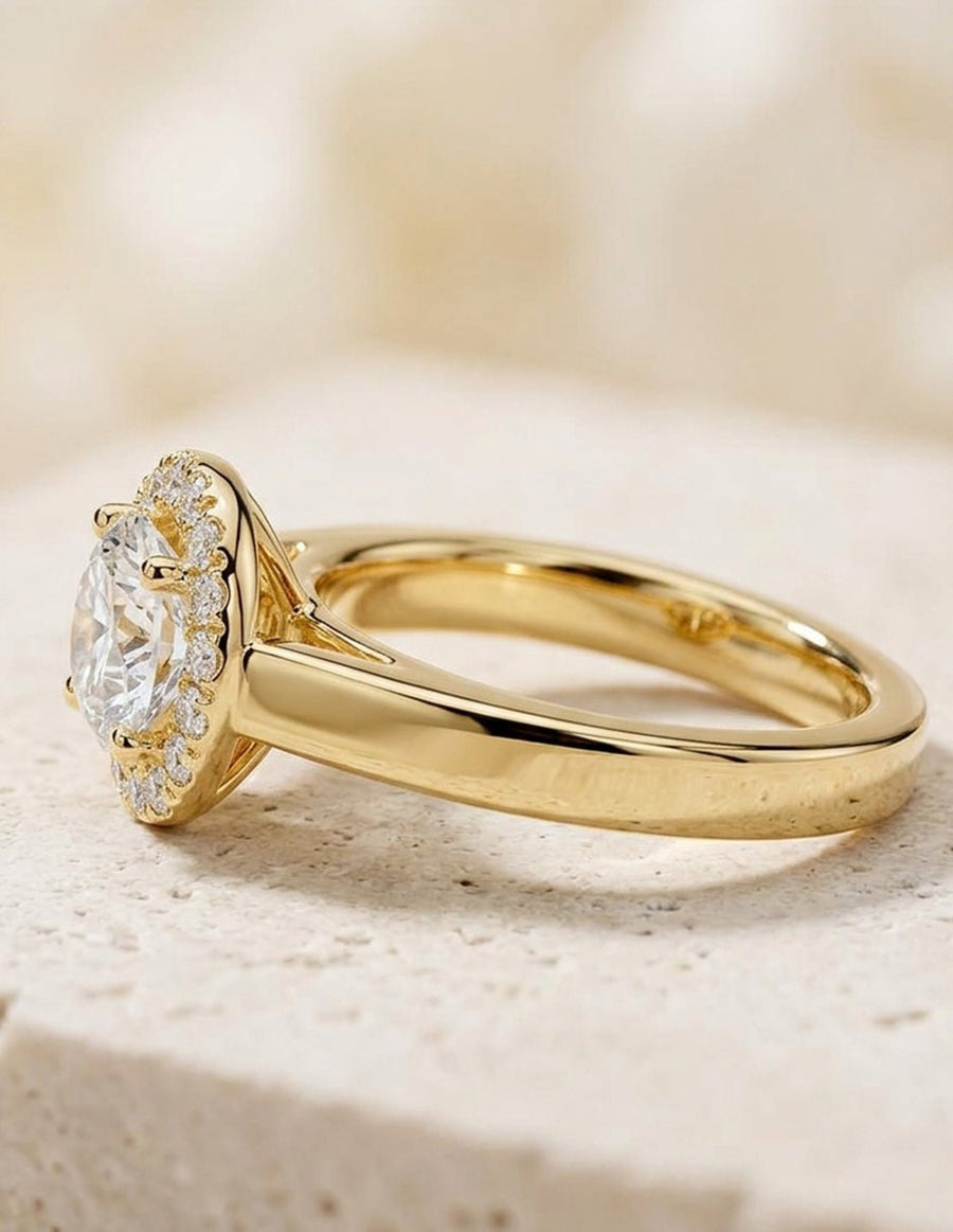 Anillo de compromiso - halo - AMORE490-RD-LG