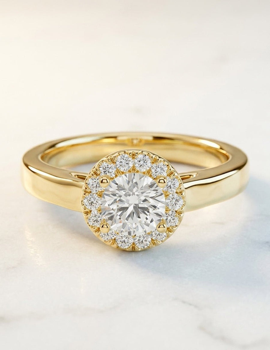 Anillo de compromiso - halo - AMORE490-RD-LG