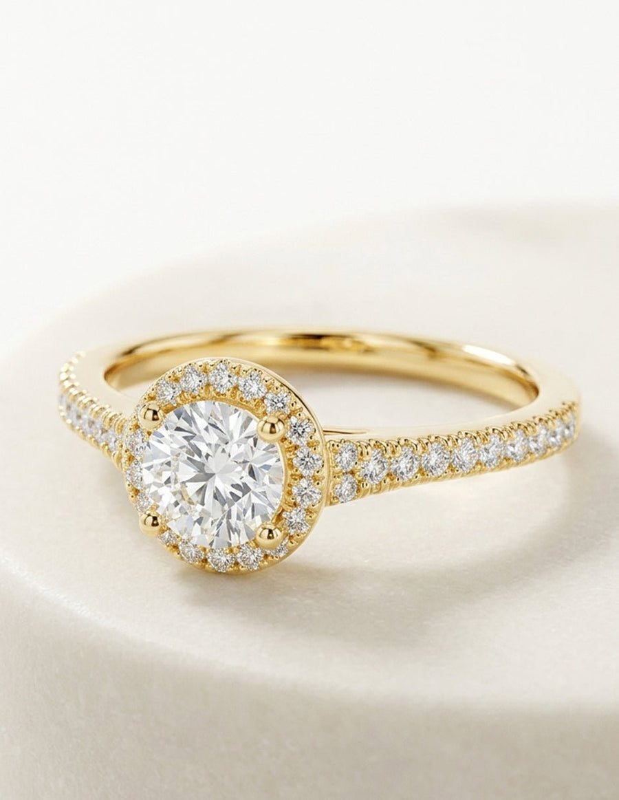 Anillo de compromiso - halo - AMORE491-RD-LG