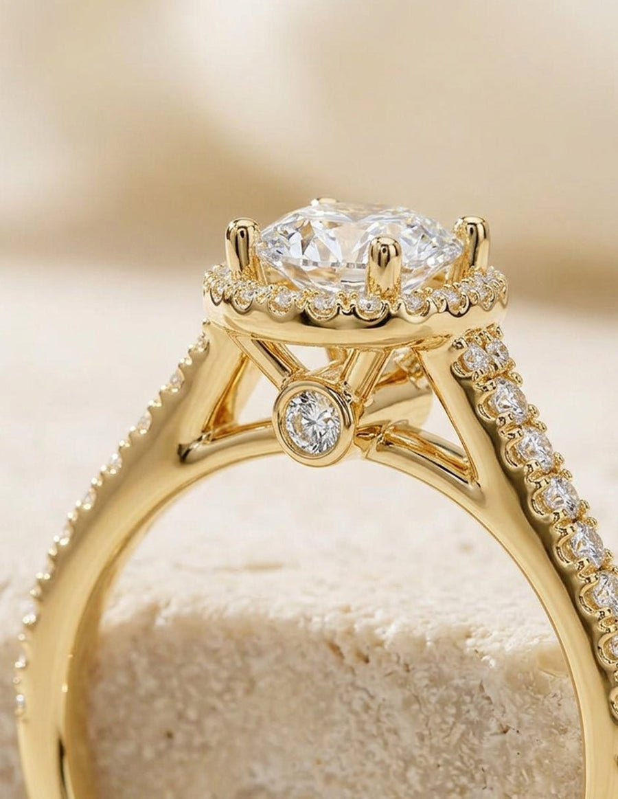 Anillo de compromiso - halo - AMORE491-RD-LG