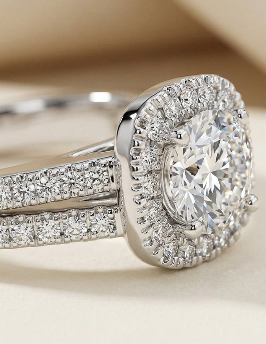 Anillo de compromiso - halo - AMORE492-RD-LG