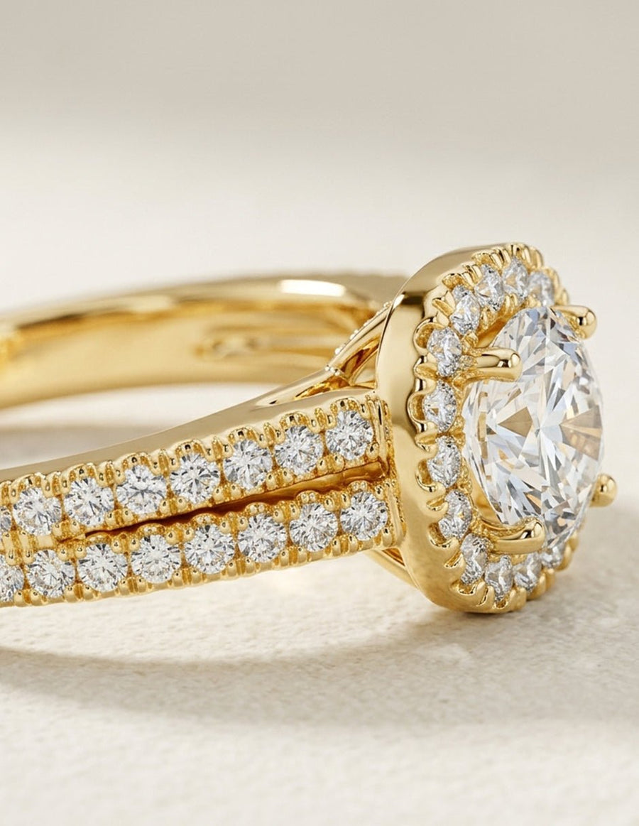 Anillo de compromiso - halo - AMORE492-RD-LG