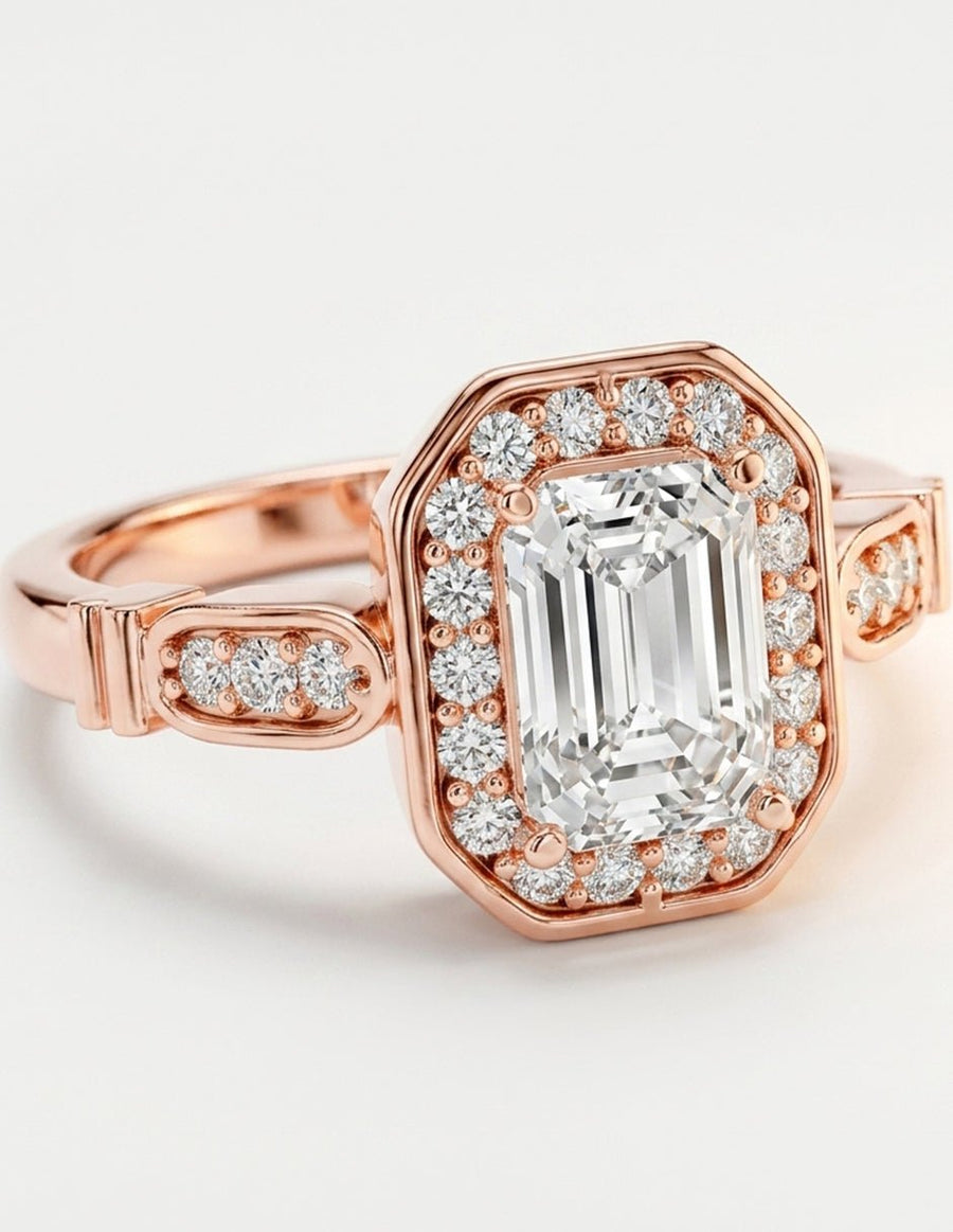 Anillo de compromiso - halo - AMORE493-EM-LG