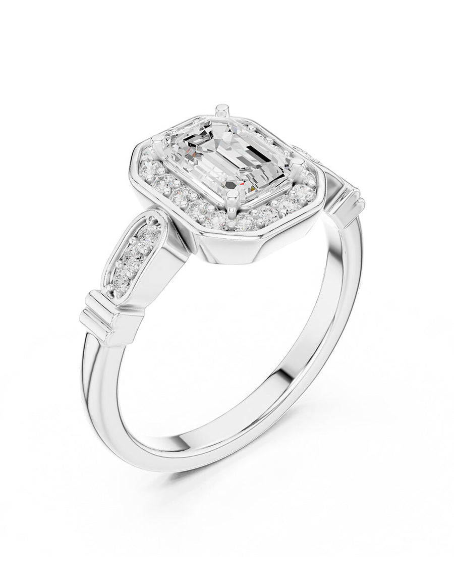 Anillo de compromiso - halo - AMORE493-EM-LG