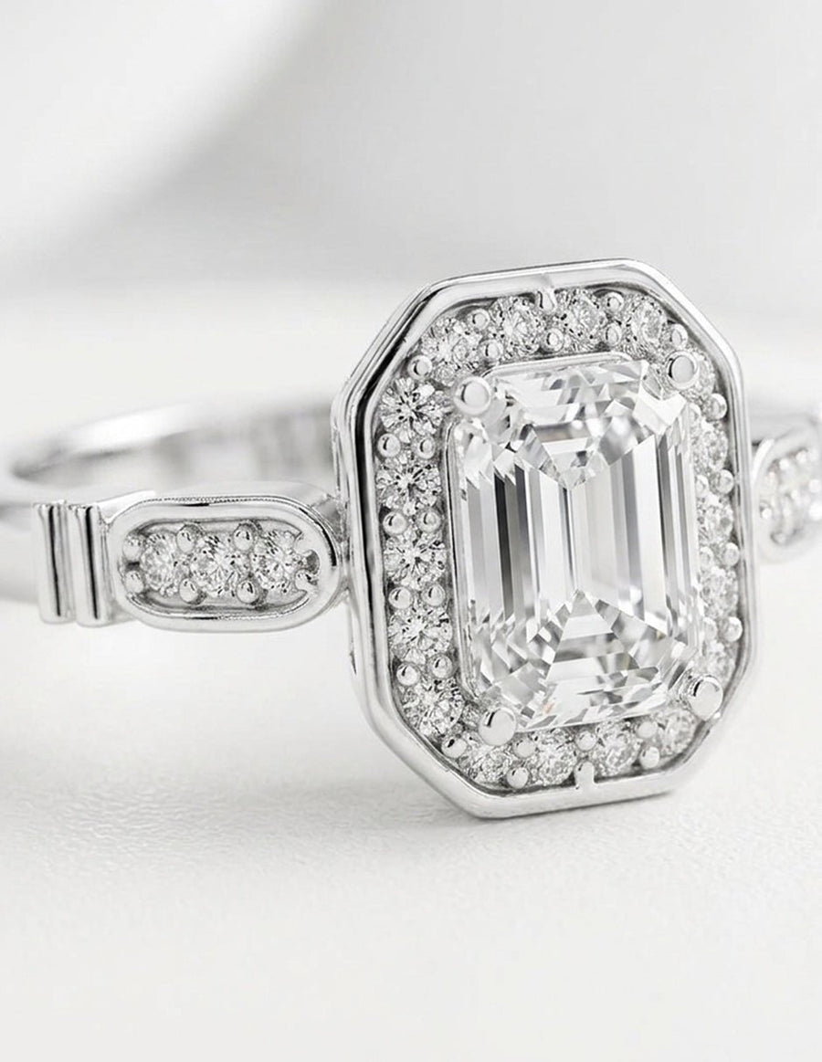 Anillo de compromiso - halo - AMORE493-EM-LG