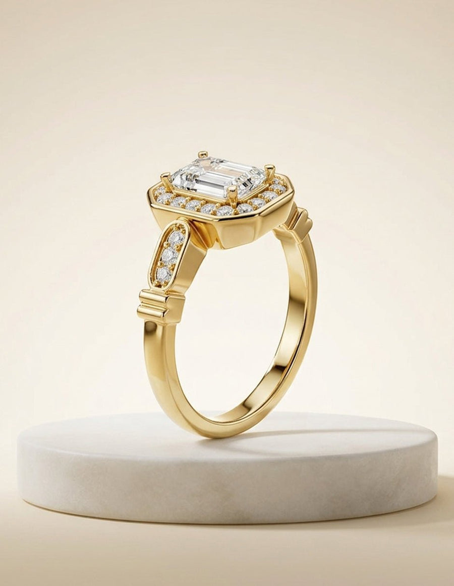 Anillo de compromiso - halo - AMORE493-EM-LG