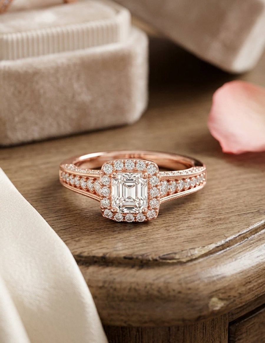 Anillo de compromiso - halo - AMORE494-AS-LG