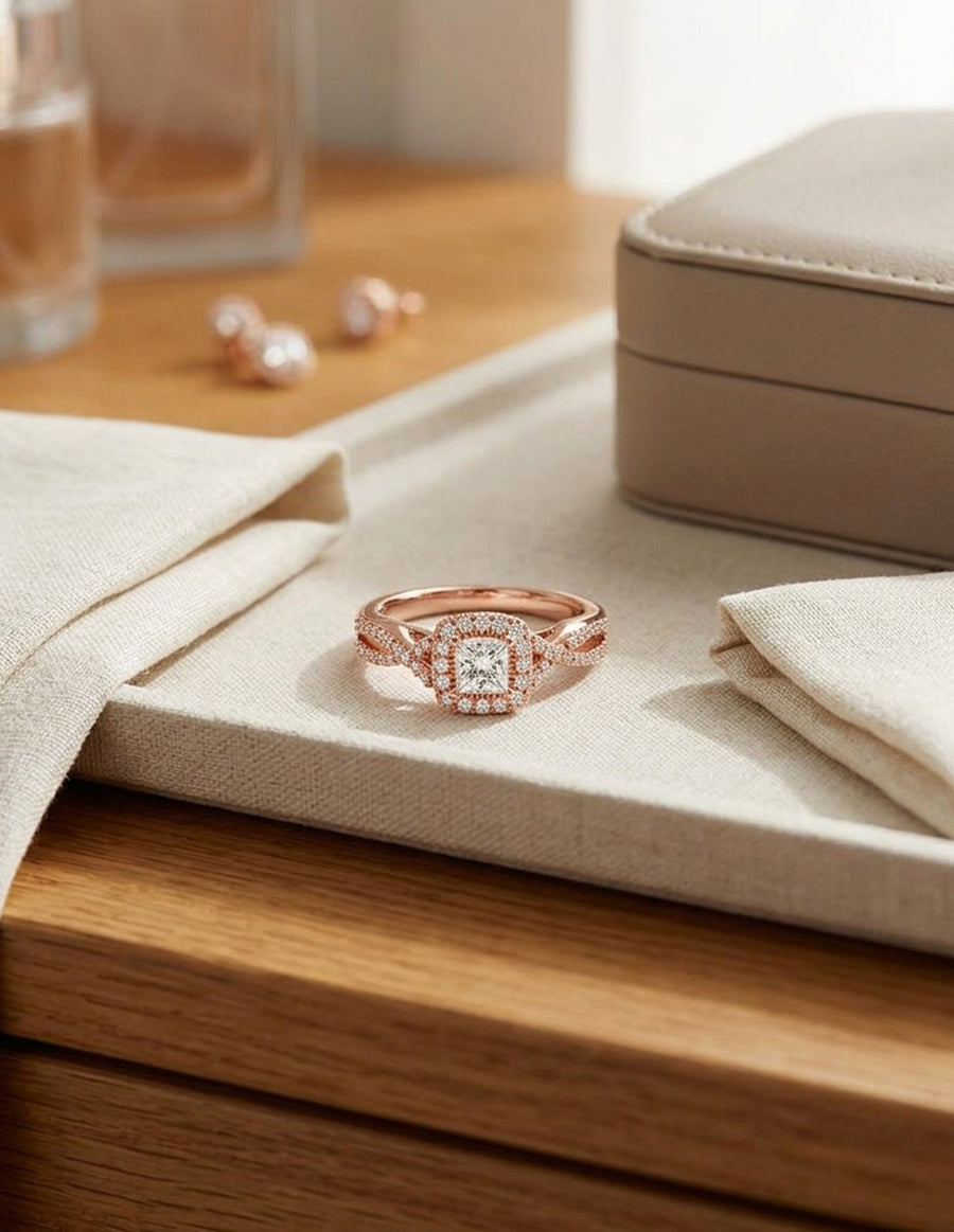 Anillo de compromiso - halo - AMORE495-PR-LG