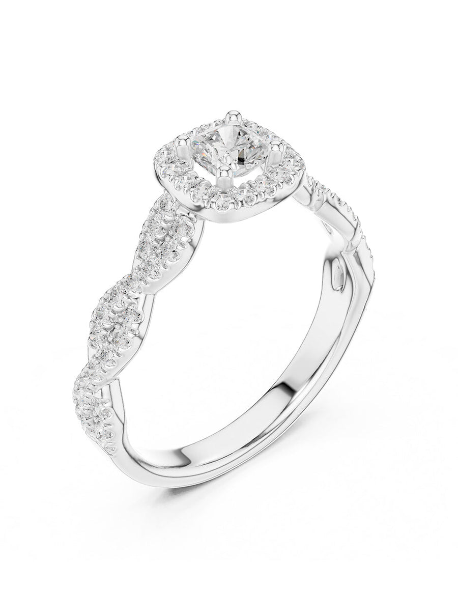 Anillo de compromiso - halo - AMORE496-CU-LG