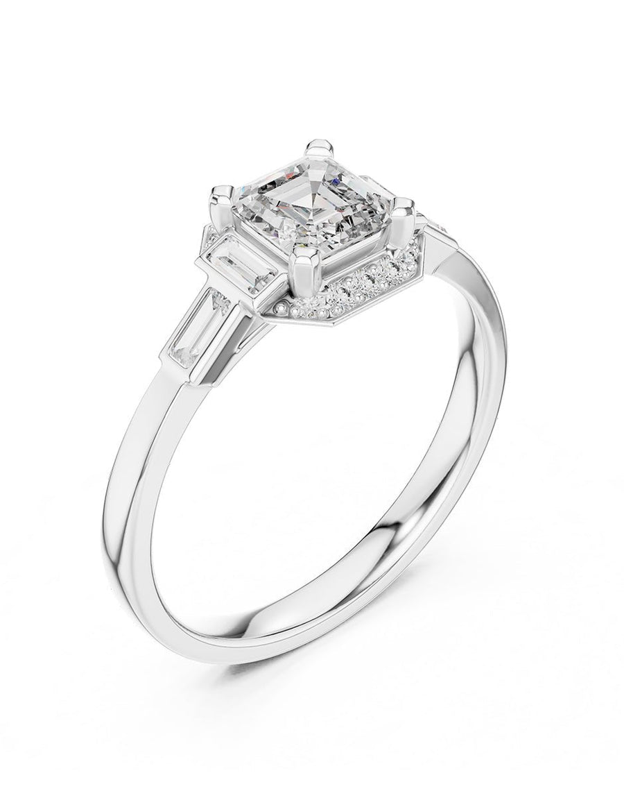 Anillo de compromiso - tres piedras - AMORE498-AS-LG