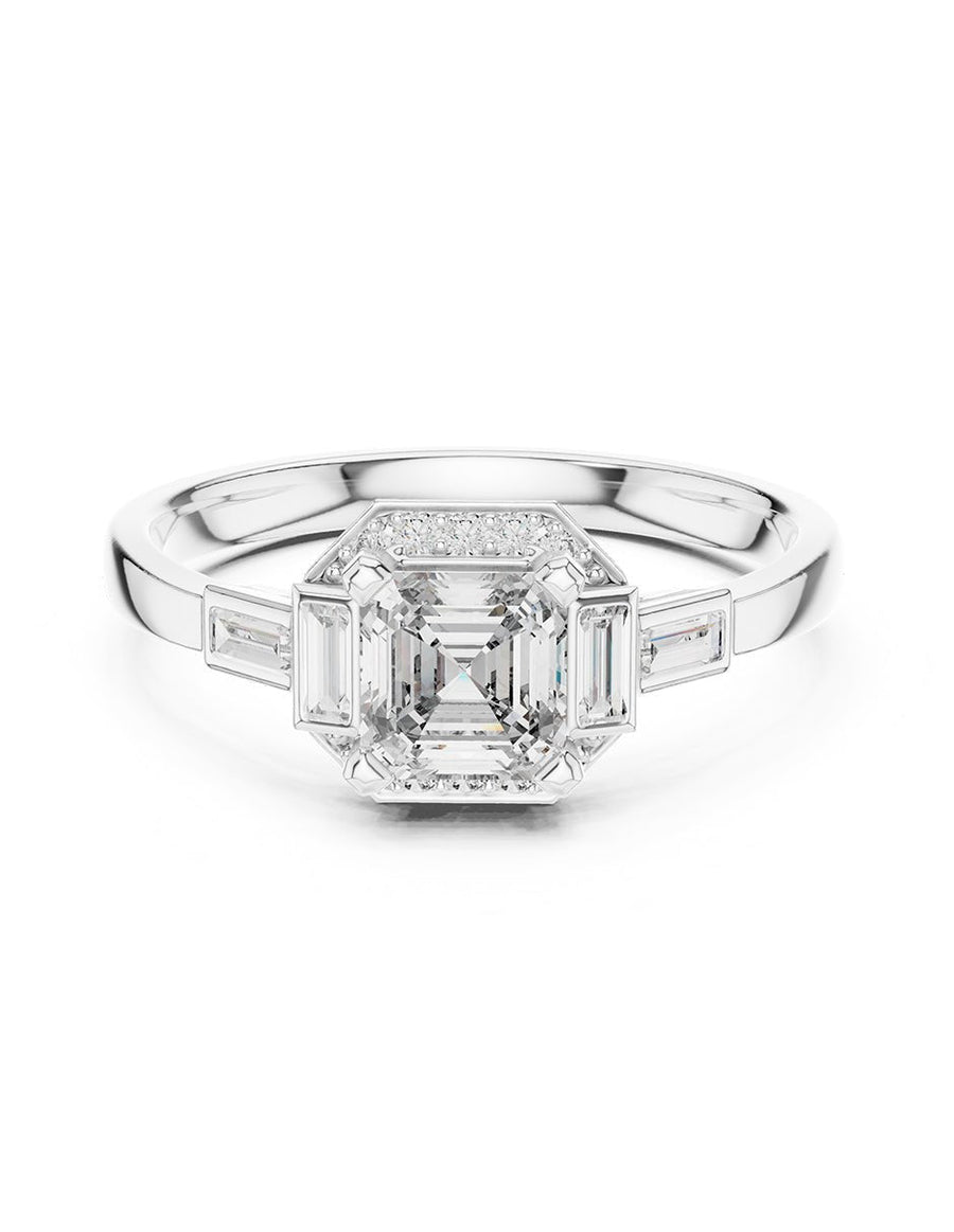 Anillo de compromiso - tres piedras - AMORE498-AS-LG