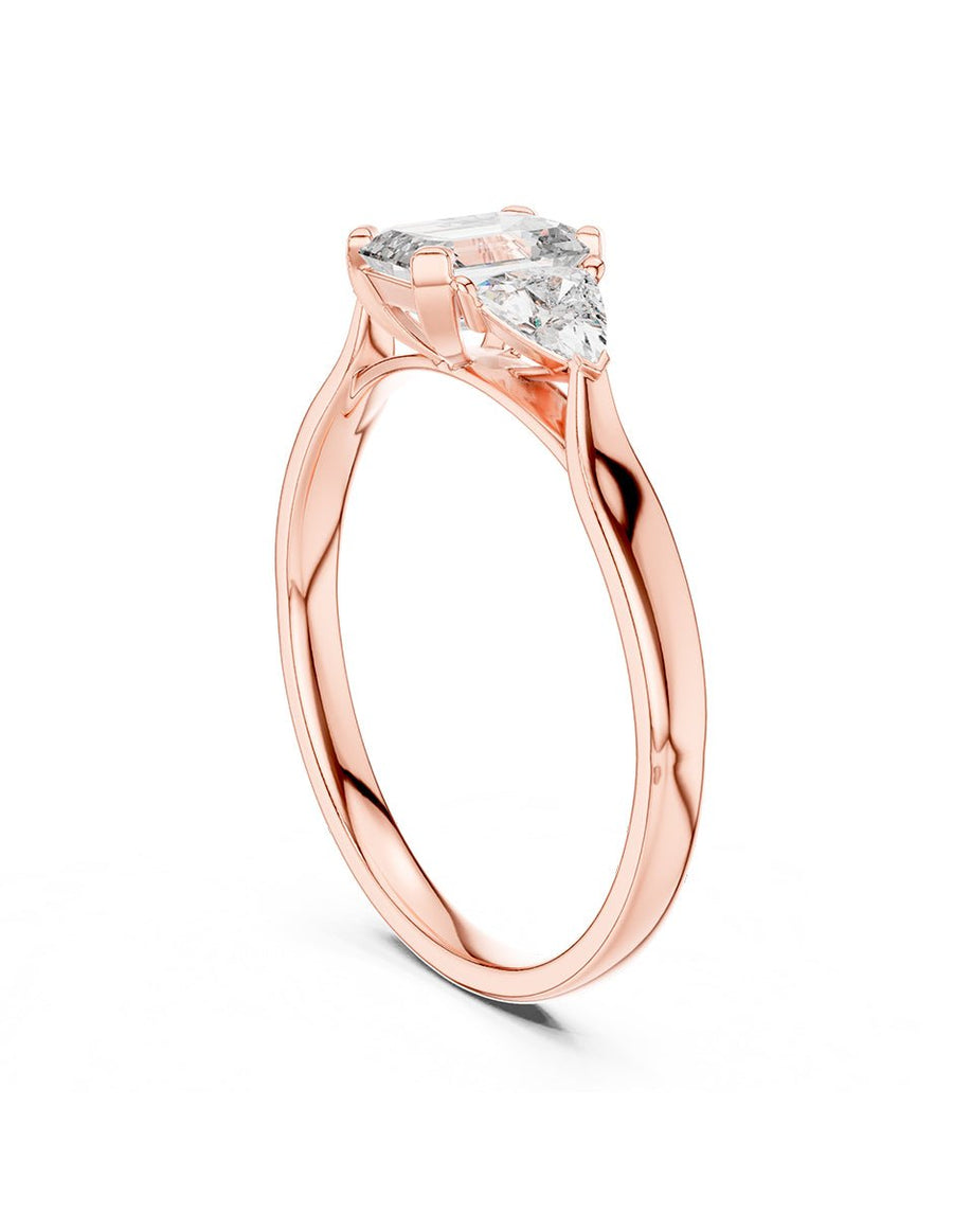 Anillo de compromiso - tres piedras - AMORE499-EM-LG