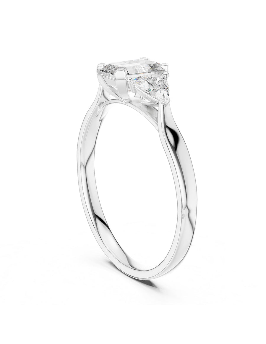 Anillo de compromiso - tres piedras - AMORE499-EM-LG