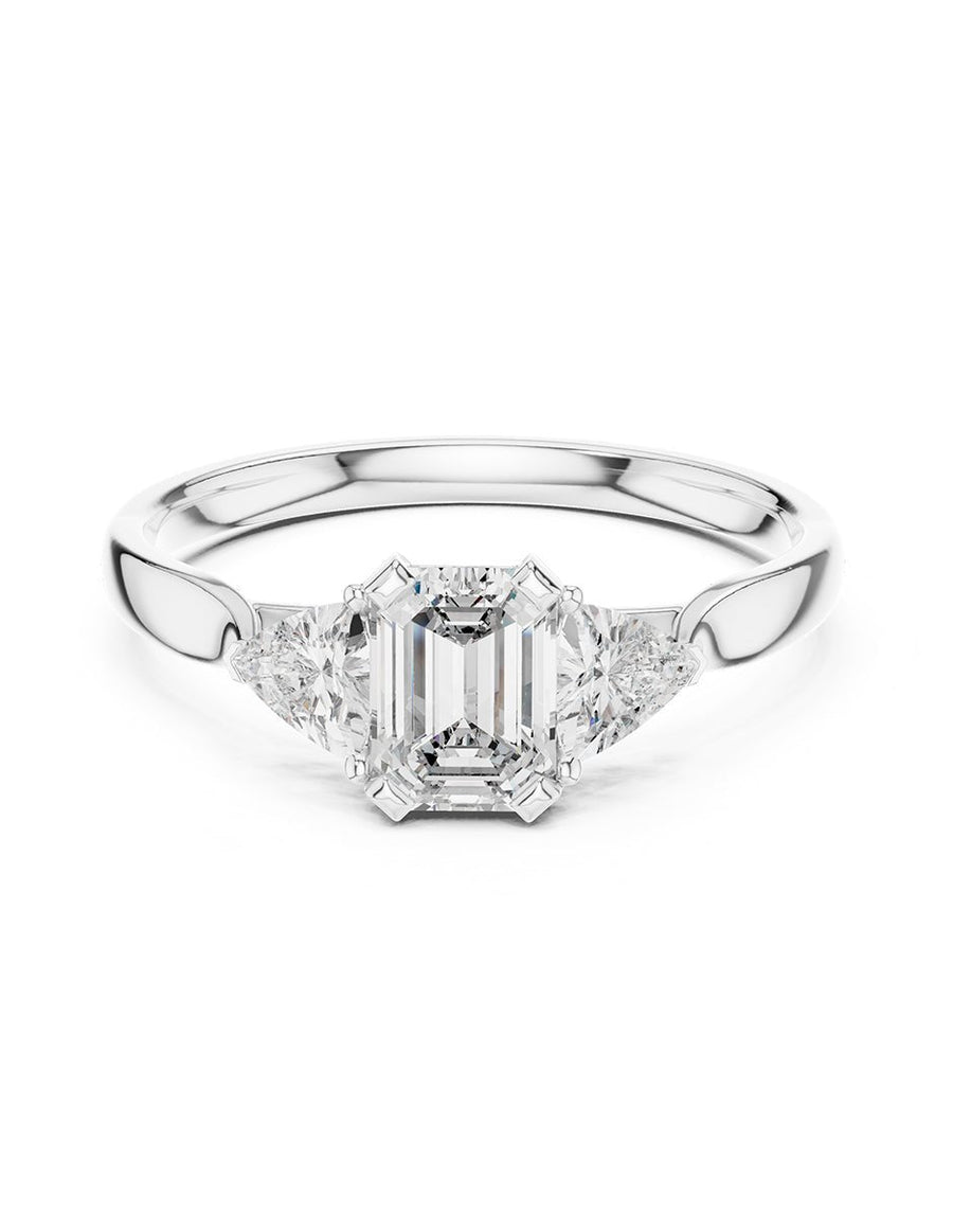 Anillo de compromiso - tres piedras - AMORE499-EM-LG