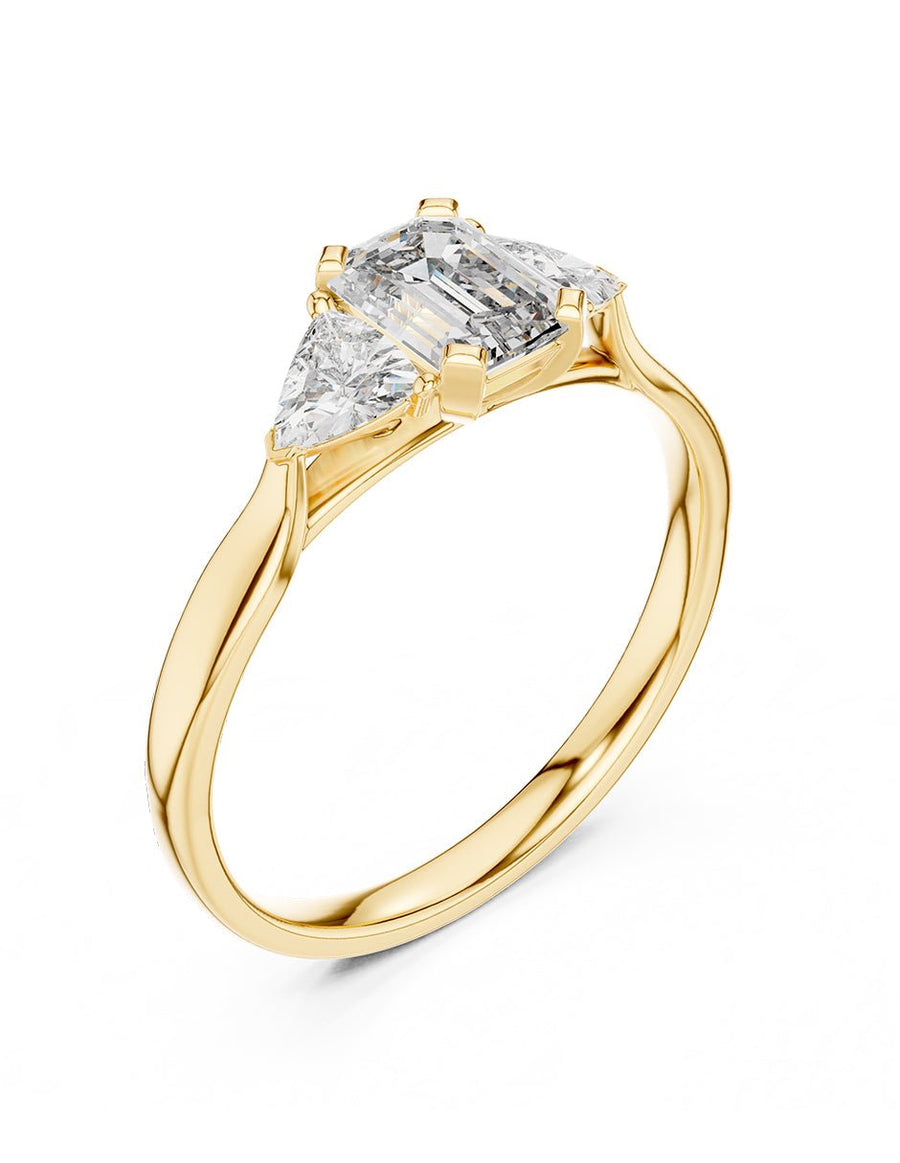Anillo de compromiso - tres piedras - AMORE499-EM-LG