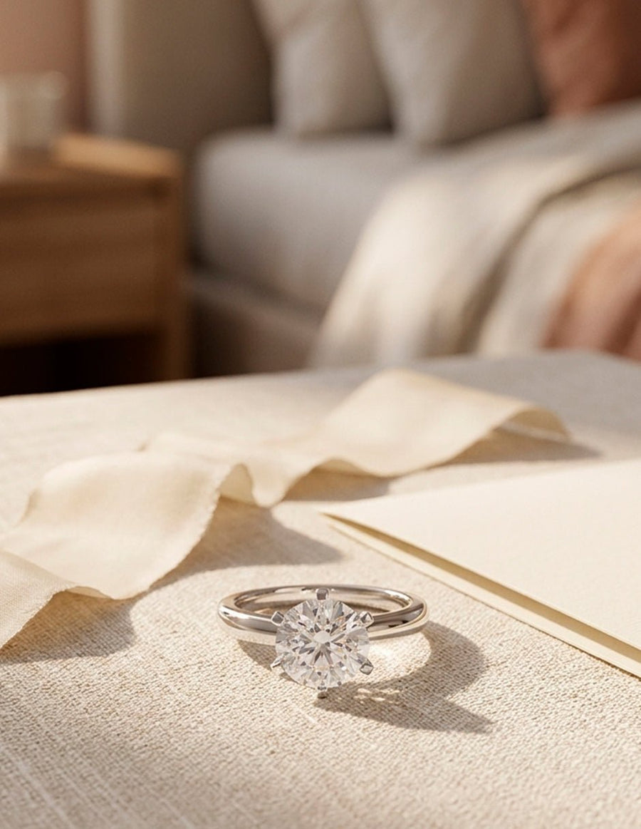 Anillo de compromiso - solitario - AMORE5-RD-LG