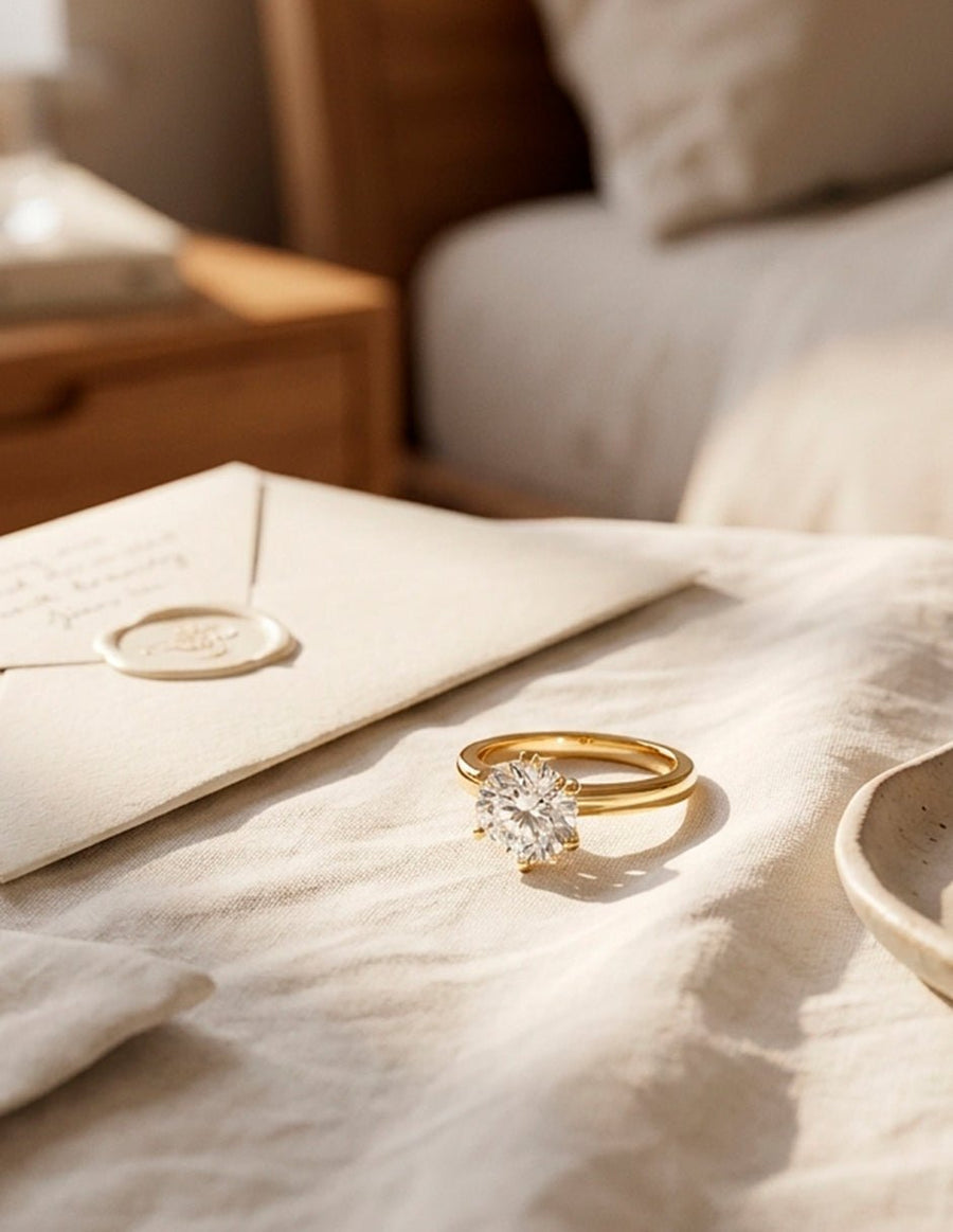 Anillo de compromiso - solitario - AMORE5-RD-LG