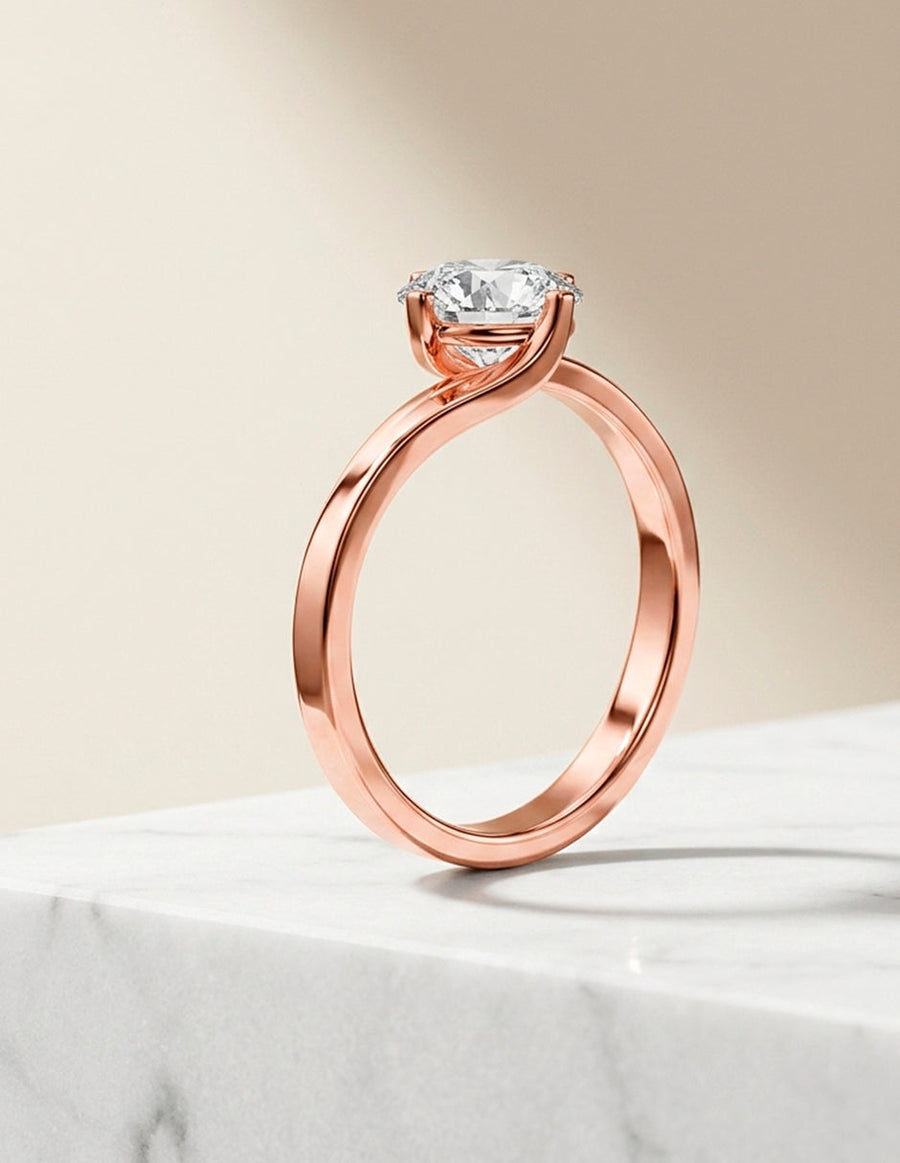 Anillo de Compromiso - solitario - AMORE50-RD-CZ