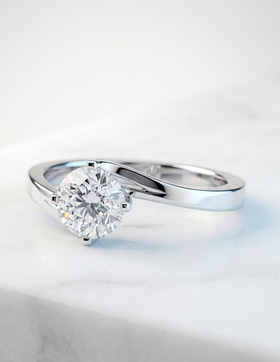 Anillo de Compromiso - solitario - AMORE50-RD-CZ