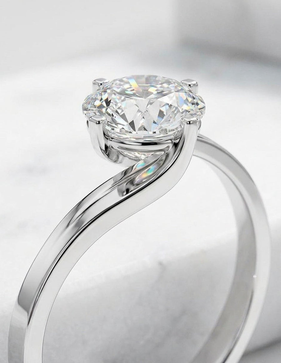 Anillo de Compromiso - solitario - AMORE50-RD-CZ