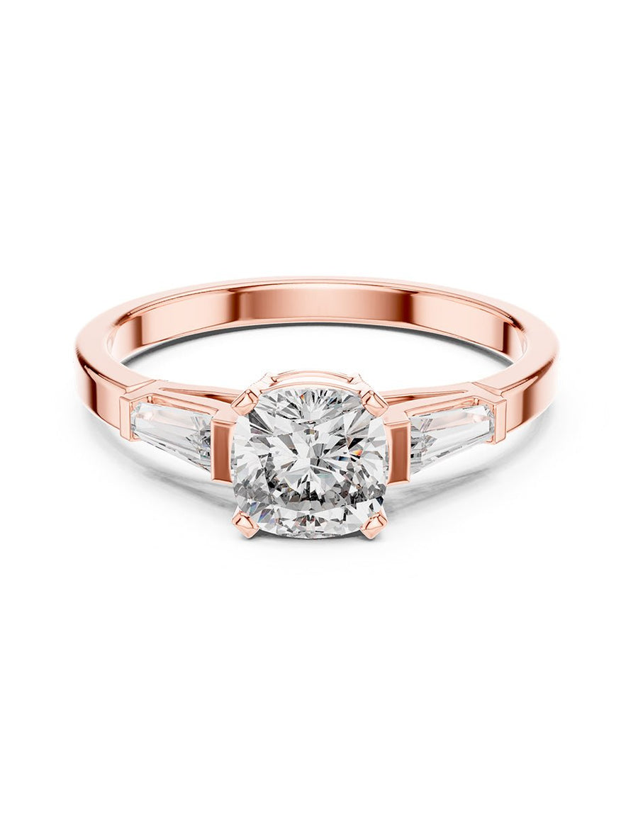 Anillo de compromiso - tres piedras - AMORE500-CU-LG