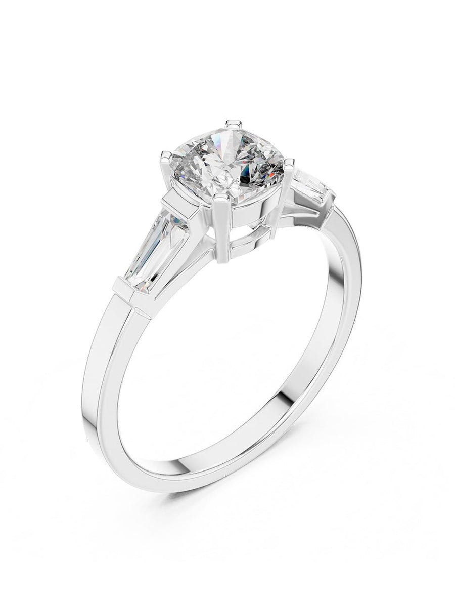 Montura para personalizar - tres piedras - AMORE500-CU