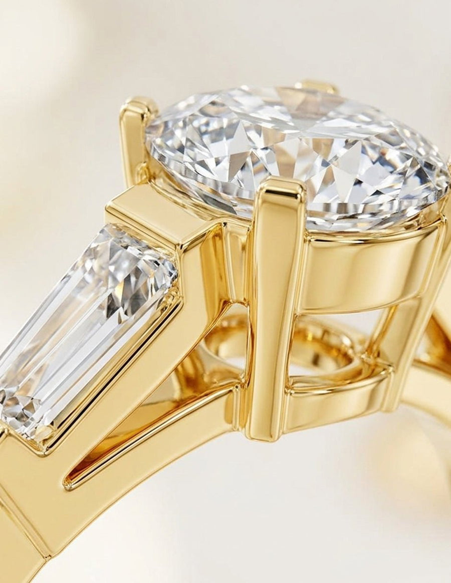 Anillo de compromiso - tres piedras - AMORE500-CU-LG