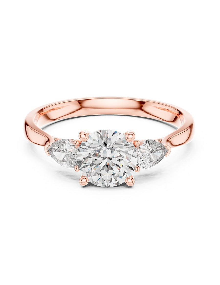 Anillo de compromiso - tres piedras - AMORE501-RD-LG