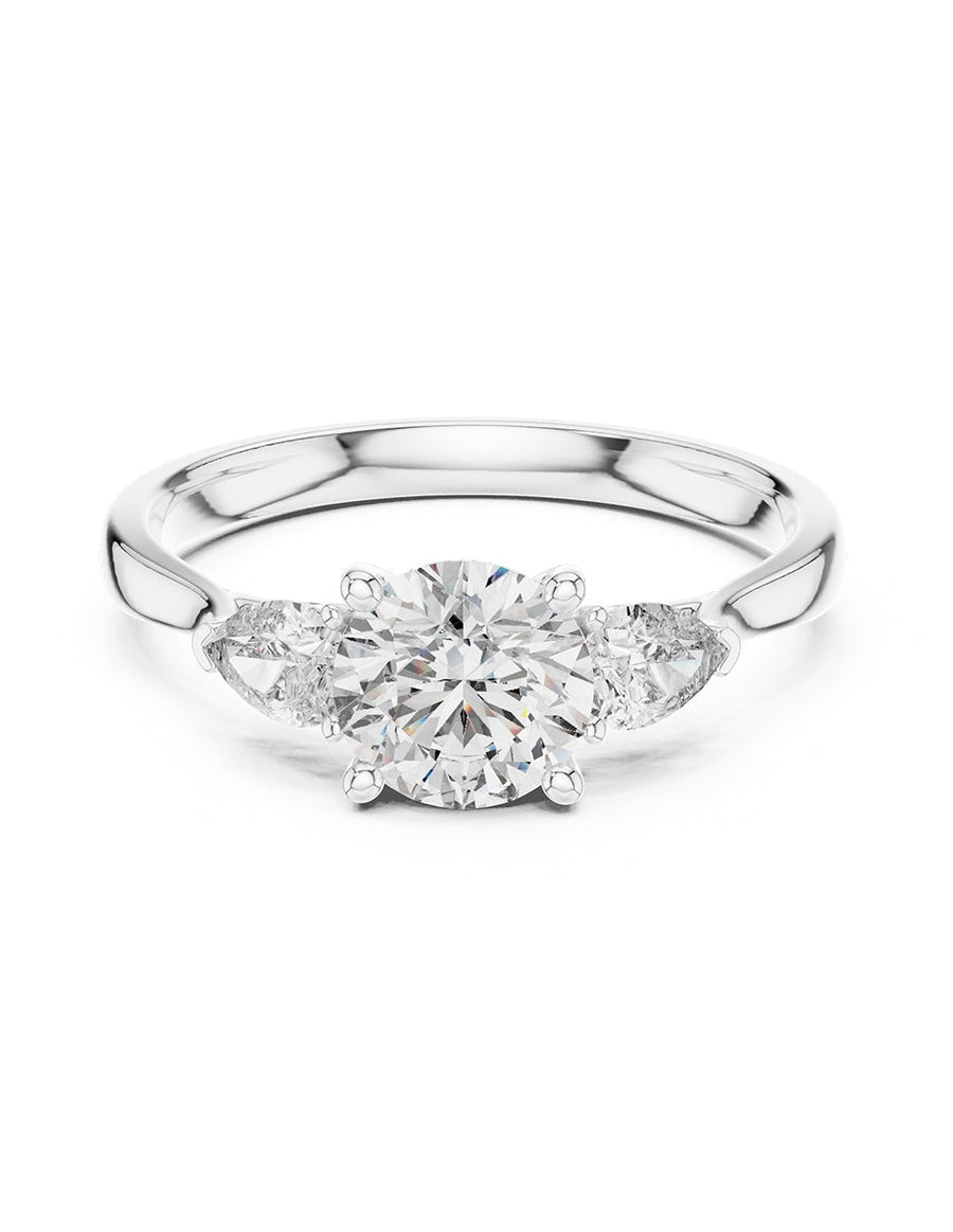 Anillo de compromiso - tres piedras - AMORE501-RD-LG