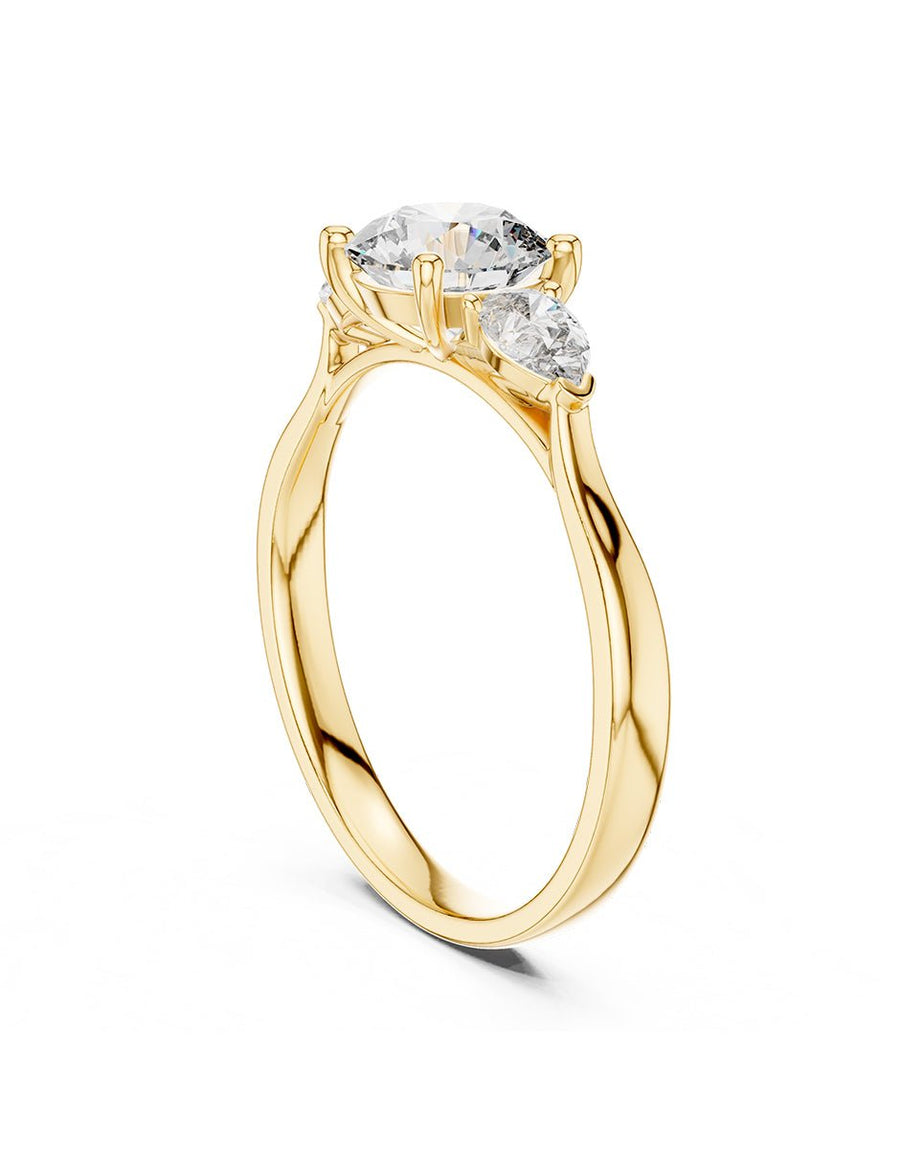 Anillo de compromiso - tres piedras - AMORE501-RD-LG