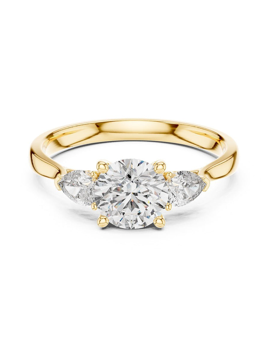 Anillo de compromiso - tres piedras - AMORE501-RD-LG