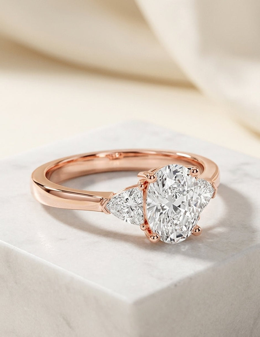 Anillo de compromiso - tres piedras - AMORE503-CU-LG