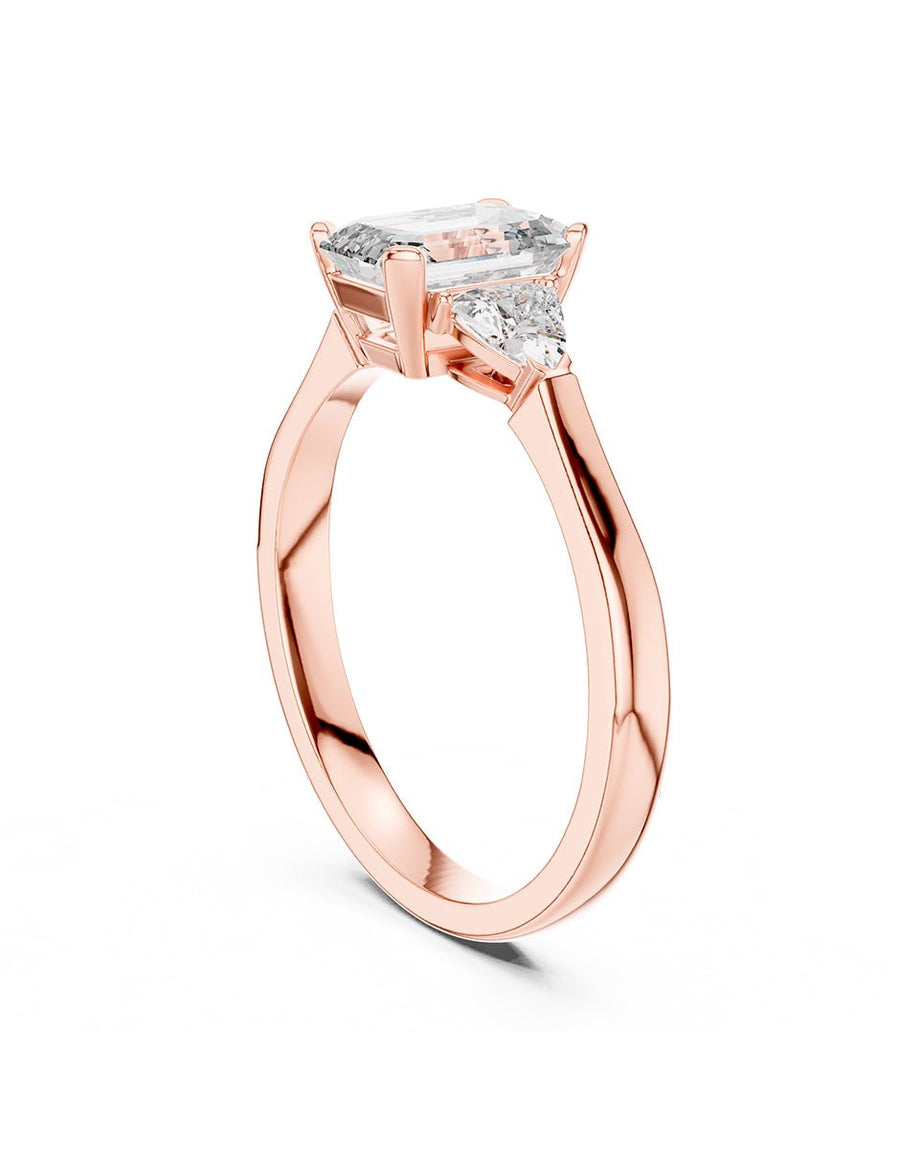 Anillo de compromiso - tres piedras - AMORE503-EM-LG