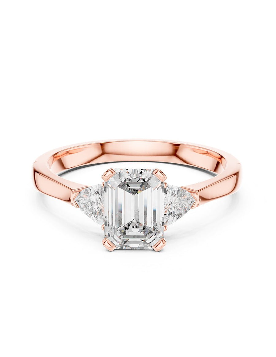Anillo de compromiso - tres piedras - AMORE503-EM-LG