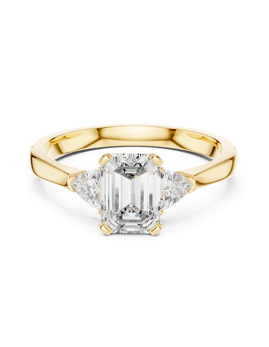 Anillo de compromiso - tres piedras - AMORE503-EM-LG