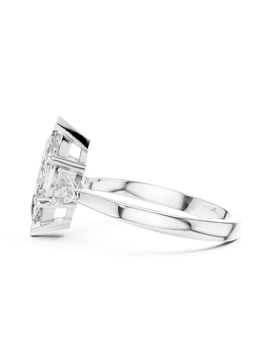 Anillo de compromiso - tres piedras - AMORE503-MQ-LG