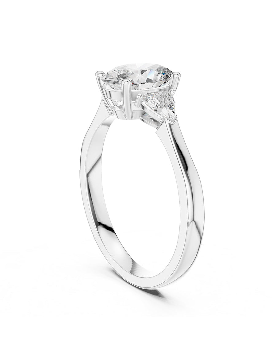 Anillo de compromiso - tres piedras - AMORE503-OV-LG