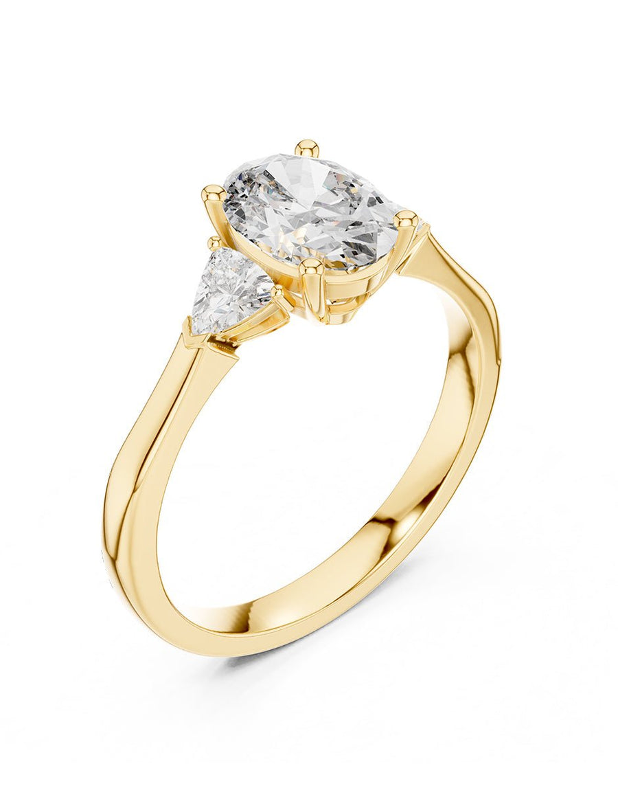 Anillo de compromiso - tres piedras - AMORE503-OV-LG