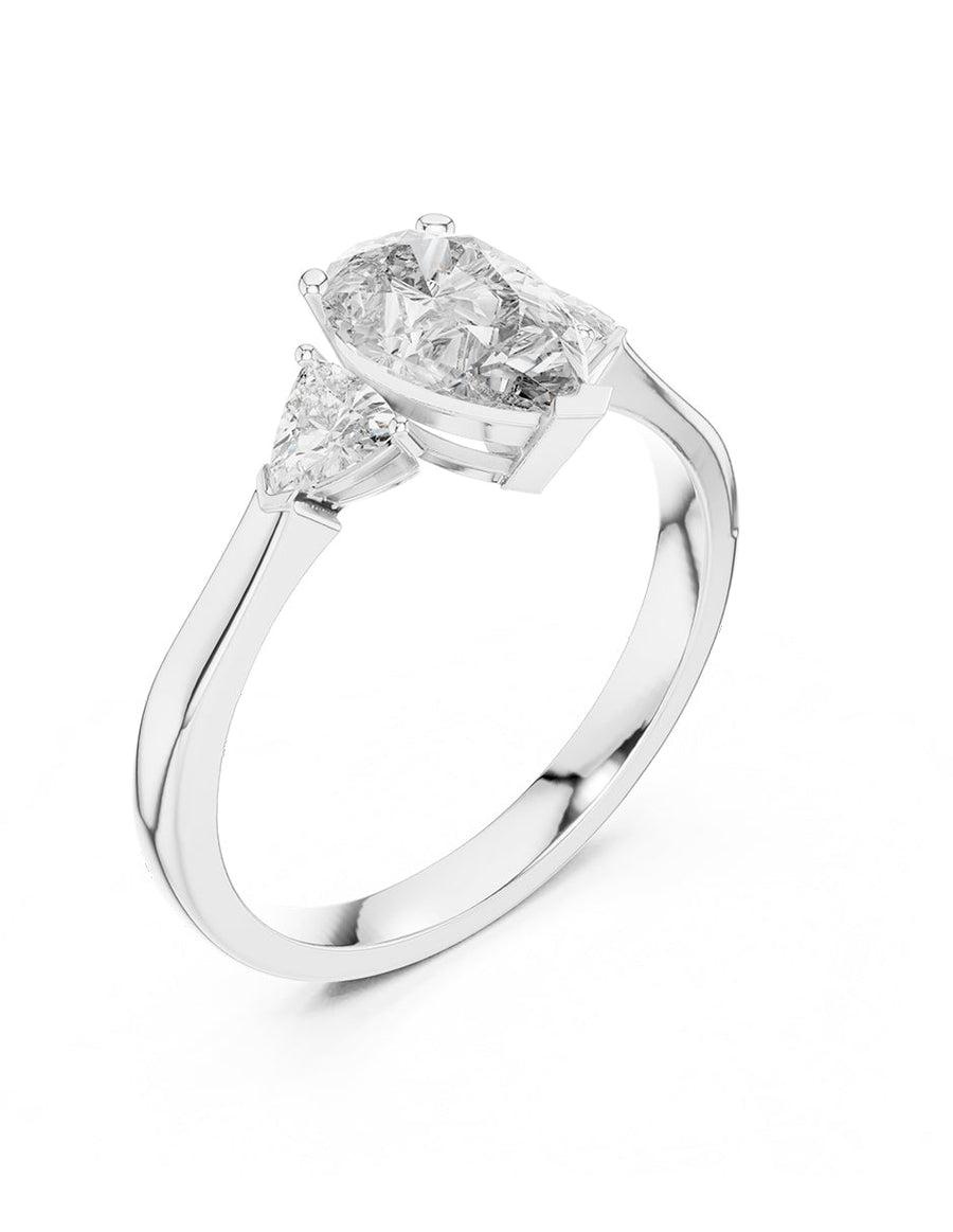 Anillo de compromiso - tres piedras - AMORE503-PE-LG