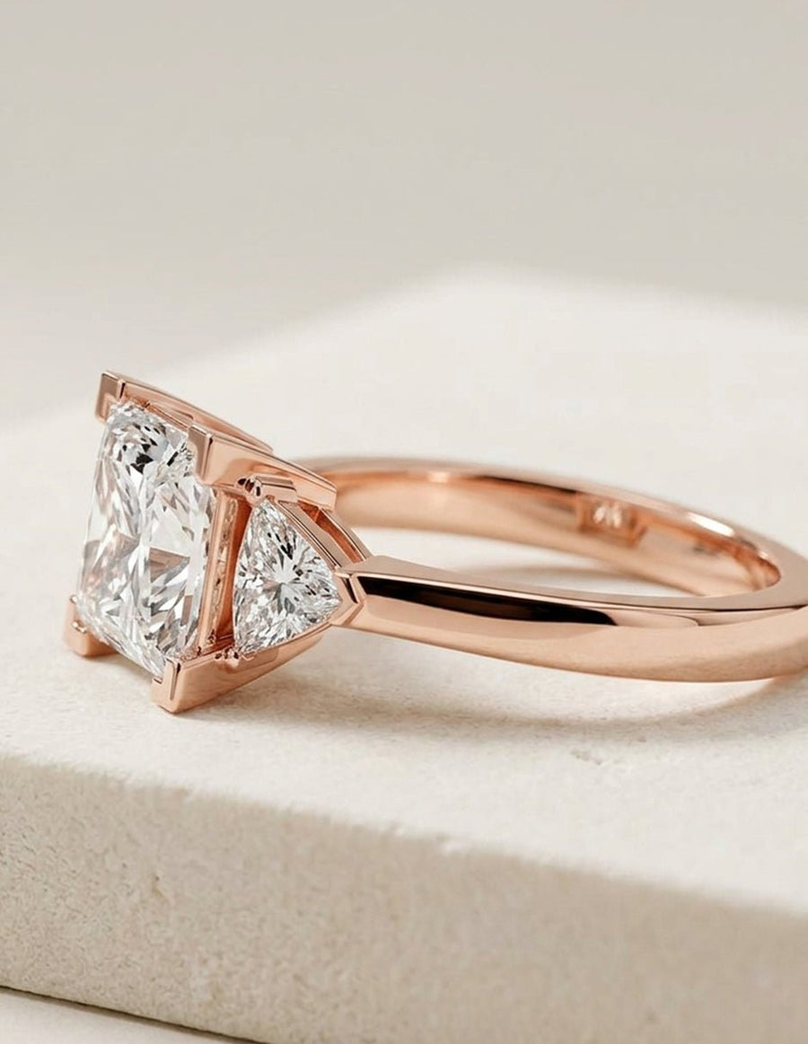 Anillo de compromiso - tres piedras - AMORE503-PR-LG