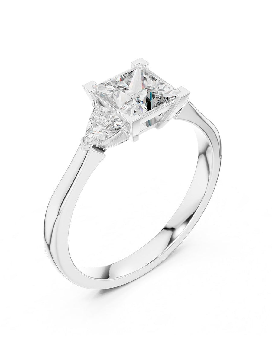 Anillo de compromiso - tres piedras - AMORE503-PR-LG