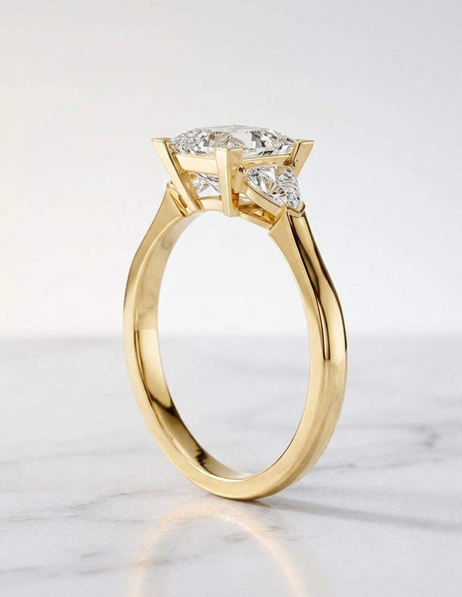 Anillo de compromiso - tres piedras - AMORE503-PR-LG