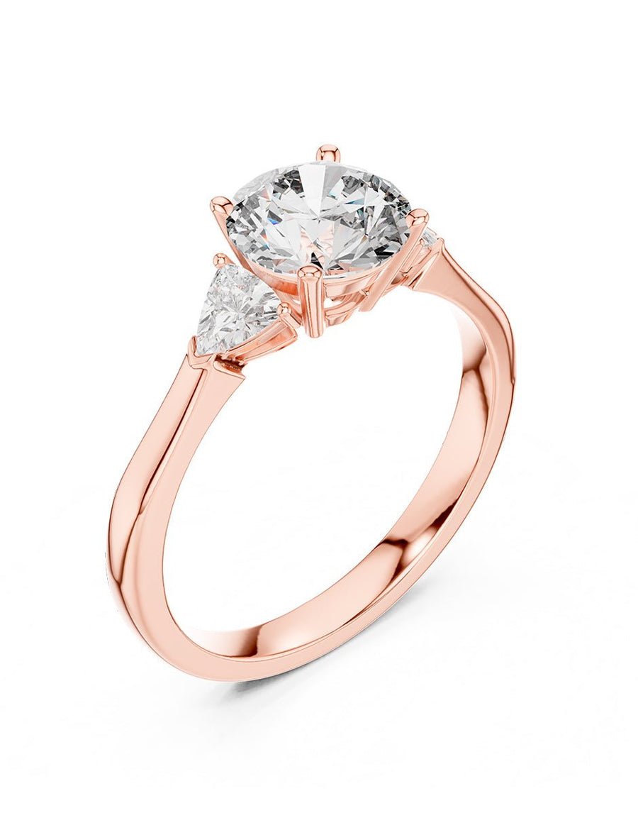 Anillo de compromiso - tres piedras - AMORE503-RD-LG