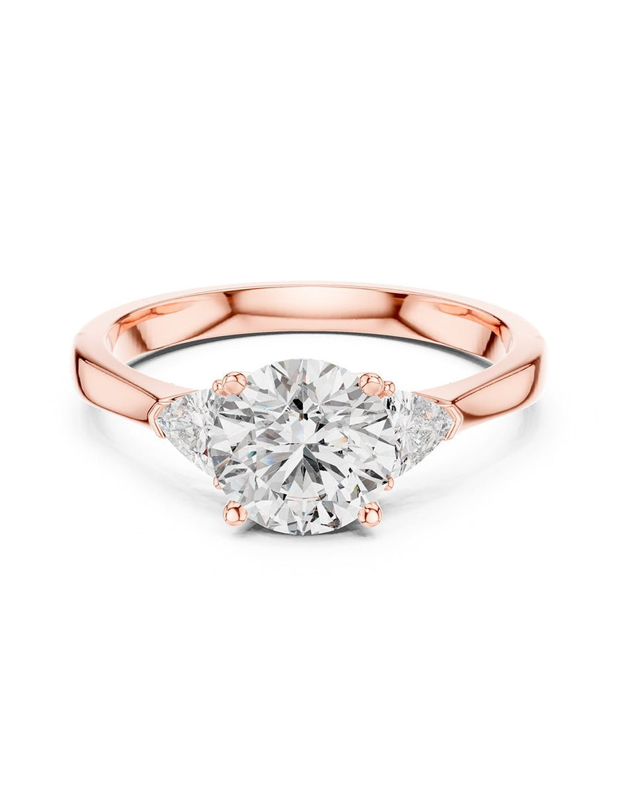 Anillo de compromiso - tres piedras - AMORE503-RD-LG