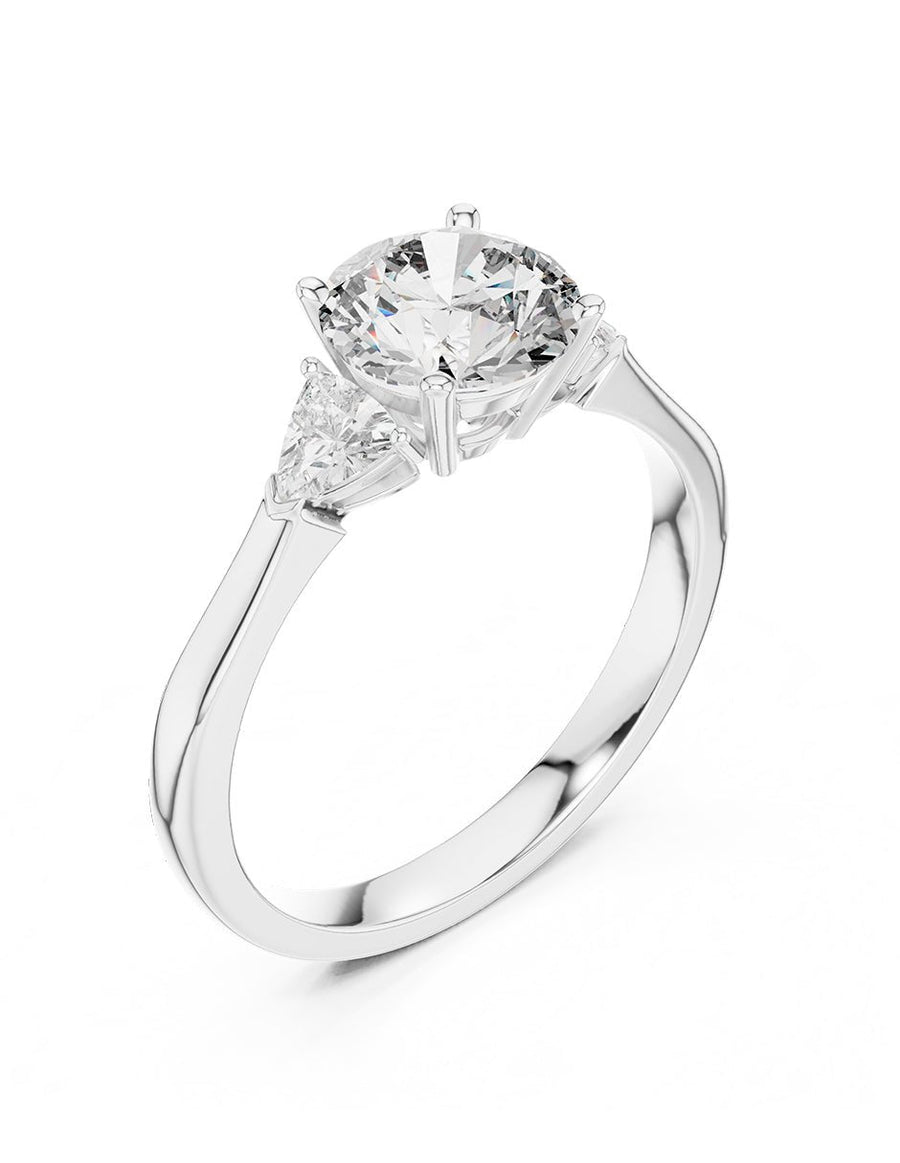 Anillo de compromiso - tres piedras - AMORE503-RD-LG