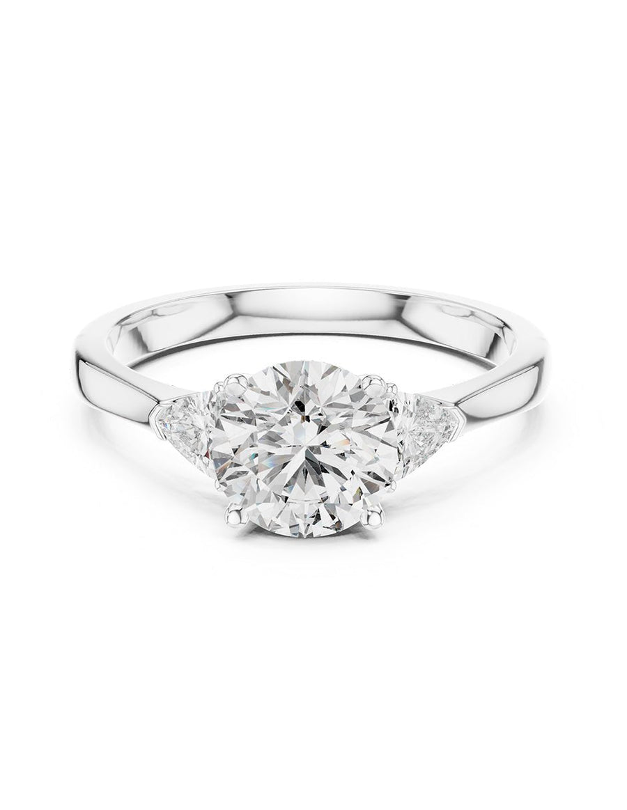 Anillo de compromiso - tres piedras - AMORE503-RD-LG