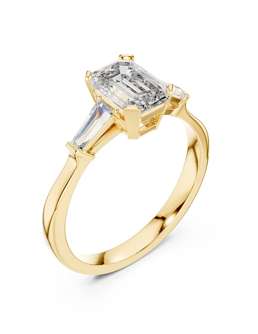 Anillo de compromiso - tres piedras - AMORE504-EM-LG