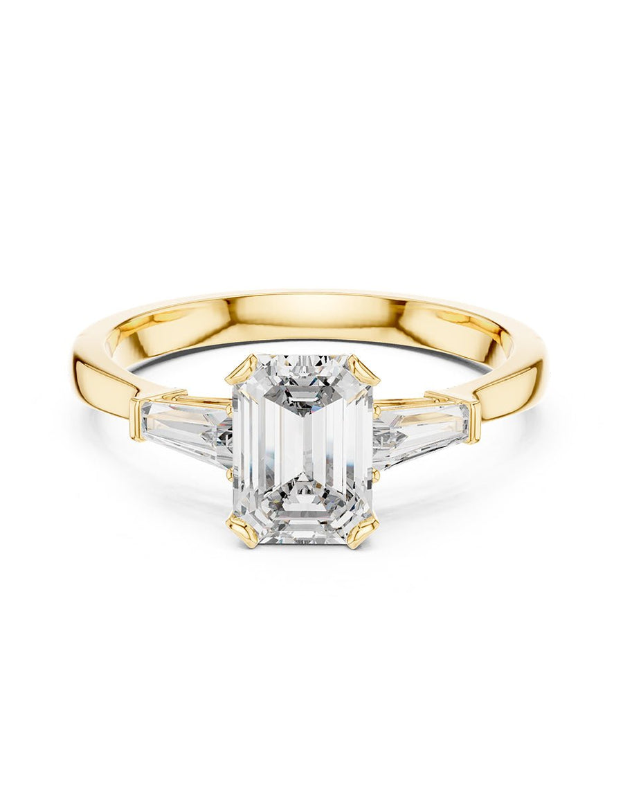 Anillo de compromiso - tres piedras - AMORE504-EM-LG